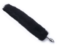 Analinis kaištis su natūraliu lapės kailiu Tail Plug, 47 cm
