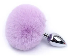 Analinis kaištis su natūraliu lapės kailiu Tail Plug, 15cm