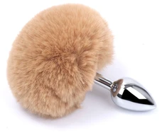 Analinis kaištis su natūraliu lapės kailiu Tail Plug, 15cm