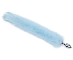 Analinis kaištis su natūraliu lapės kailiu Tail Plug, 47 cm