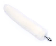 Analinis kaištis su natūraliu lapės kailiu Tail Plug, 47 cm