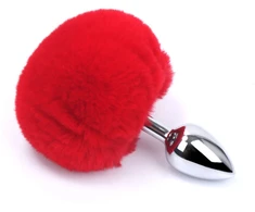 Analinis kaištis su natūraliu lapės kailiu Tail Plug, 15cm