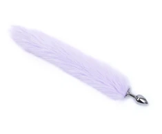 Analinis kaištis su natūraliu lapės kailiu Tail Plug, 47 cm