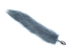 Analinis kaištis su natūraliu lapės kailiu Tail Plug, 47 cm