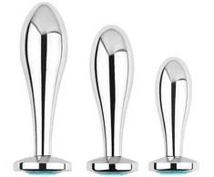 Analinių kištukų rinkinys Sidabrinis Crystal, 3 vnt.