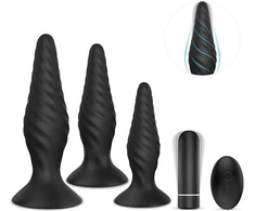 Analinių kištukų rinkinys + vibratorius ir nuotolinio valdymo pultas