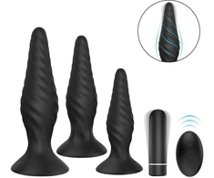 Analinių kištukų rinkinys + vibratorius ir nuotolinio valdymo pultas