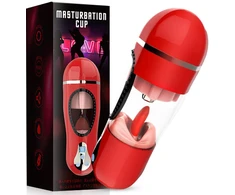 Automatinis vyriškas masturbatorius 2in1 Pleasure, raudona