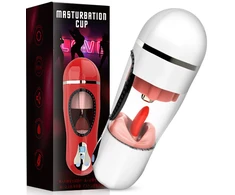 Automatinis vyriškas masturbatorius 2in1 Pleasure, baltas