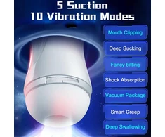 Automatinis vyriškas masturbatorius Ejaculation Pleasure, baltas