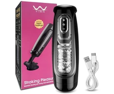 Automatinis vyriškas masturbatorius Thrust and Rotate, juoda