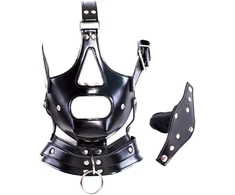 BDSM Odinis galvos surišimas su nuimamu silikoniniu dildo