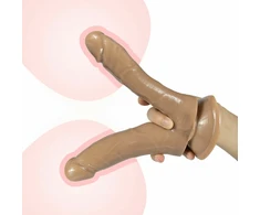 Dvigubas dildo, rudas