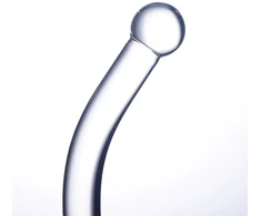 Dvipusis stiklinis dildo, skaidrus