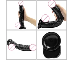 Falo imitatorius Strap On Dildo XXL 31 cm, juodas