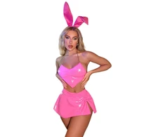 Keturių dalių apatinio trikotažo komplektas Sexy Bunny, rožinis L