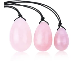 Makšties kamuoliukai Yoni Rose Quartz Eggs, 3 vnt.