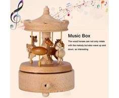 Medinė muzikinė dėžutė Carousel