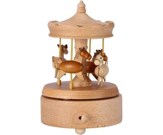Medinė muzikinė dėžutė Carousel