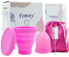 Menstruacinių taurelių rinkinys, rožinis, 30 ml