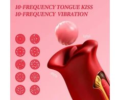 Moteriškas vibratorius - masažuoklis Rose Series 2 viename