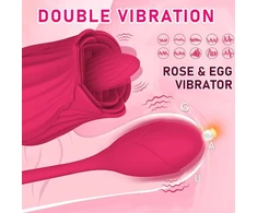 Moteriškas vibratorius - masažuoklis Rose Series 2 viename