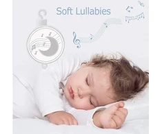 Muzikinė vaikiška karuselė su pakabinamais žaislais