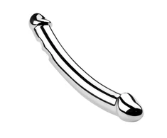 Nerūdijančio plieno dvipusis dildo prostatos masažuoklis, 20 cm