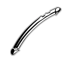 Nerūdijančio plieno dvipusis dildo prostatos masažuoklis, 20 cm