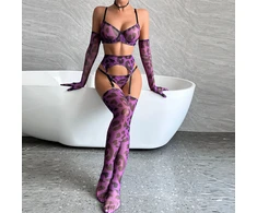 Penkių dalių apatinio trikotažo komplektas Hot Spots, violetinis