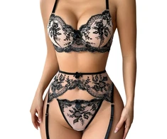 Penkių dalių apatinio trikotažo komplektas Sweet Seduction, juodass