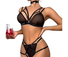 Penkių dalių apatinių komplektas Juodas is Sexy