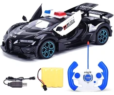 Policijos automobilis su nuotolinio valdymo pulteliu
