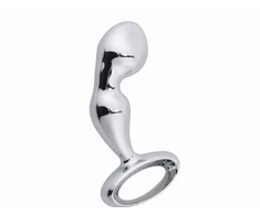 Prostatos masažuoklis ir analinis dildo, sidabrinis