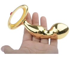 Prostatos masažuoklis ir analinis dildo, auksinis