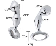 Prostatos masažuoklis ir analinis dildo, sidabras