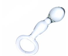Prostatos masažuoklis stiklinis dildo Curved Glass Crystal
