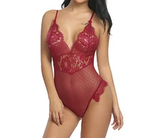 Seksualus nėriniuotas bodis Raudona Lace Temptation