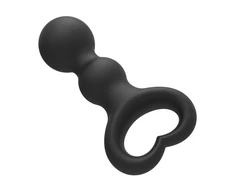 Silikoninis kištukinis masažuoklis, juodas