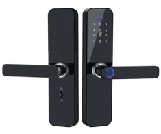 Smart durų spyna su rankena S-Link, juoda
