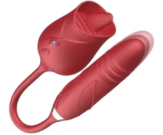 Teleskopinis vibratorius 2in1, raudonas