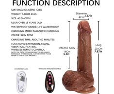 Tikroviškas dildo su nuotolinio valdymo pulteliu