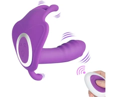 Vibratorius su nuotolinio valdymo pulteliu Dildo Butterfly, violetinė