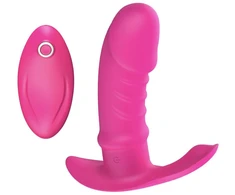 Vibruojantis dildo Butterfly Remote Control, rožinis