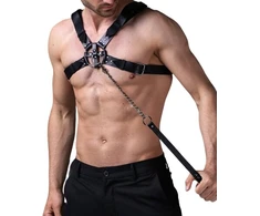 Vyriškas odinis BDSM diržas