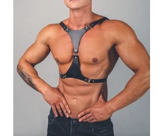 Vyriškas odinis diržas BDSM ir vaidmenų žaidimams