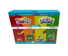 KNYGA Alphablocks Numberblocks Numberblocks and Alphablocks: My First Numbers and Letters Set (4 wipe-clean books with pens included)