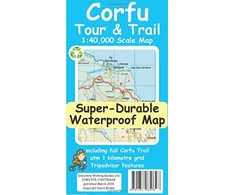 KNYGA Bookshop Brawn David Corfu Tour &amp; Trail Super-Durable Map