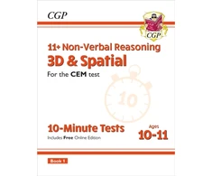 KNYGA Cgp Books 11+ CEM 10-Minute Tests: Non-Verbal Reasoning 3D &amp; Spatial - Ages 10-11 Book 1 (with Online Ed)