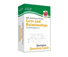 KNYGA Bookshop Cgp Books GCSE English: AQA Love &amp; Relationships Poetry Anthology - Revision Question Cards